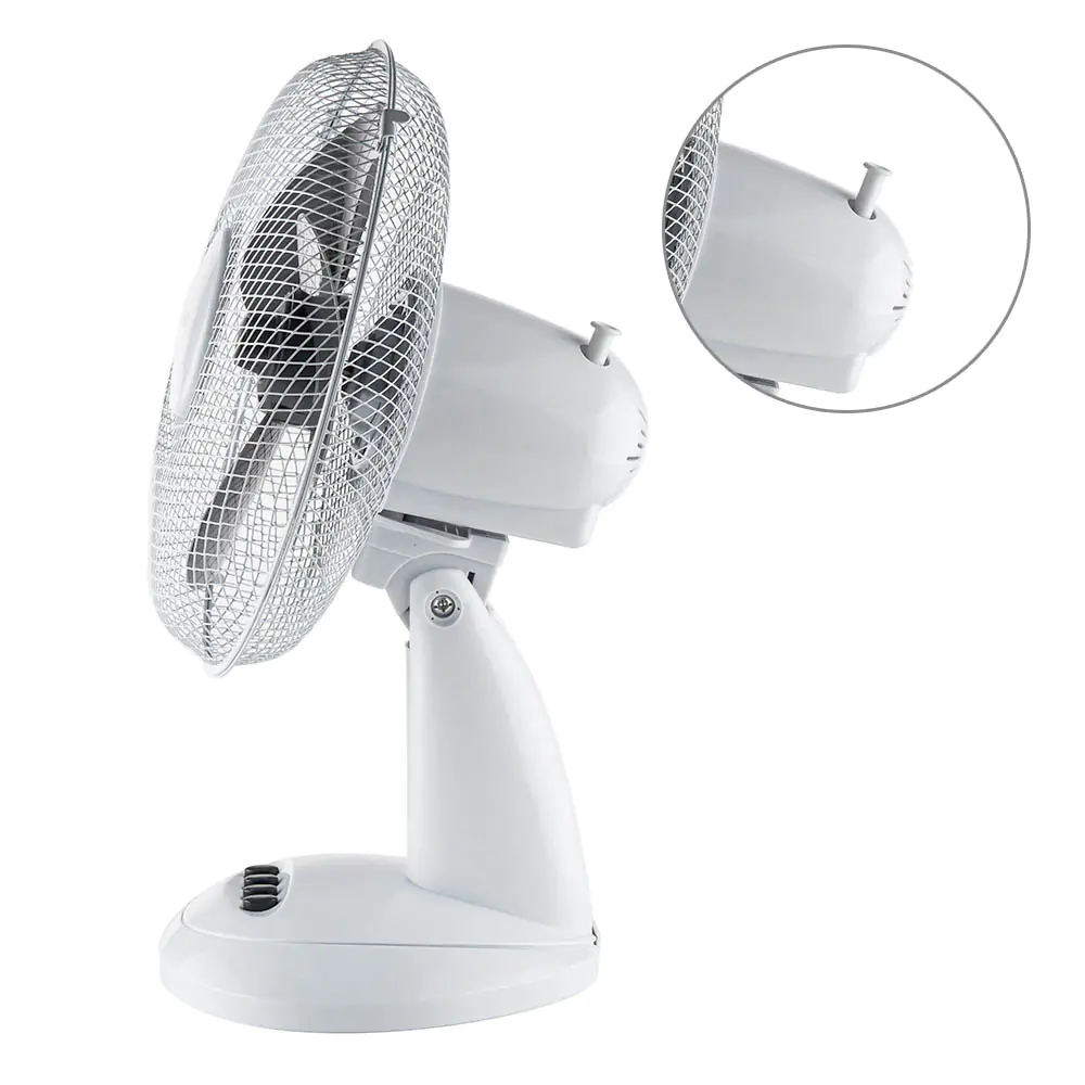 Вентилатор настолен 12'' Muhler FM-12, 30W, 3 перки, (35942037): Страничен изглед с бутон