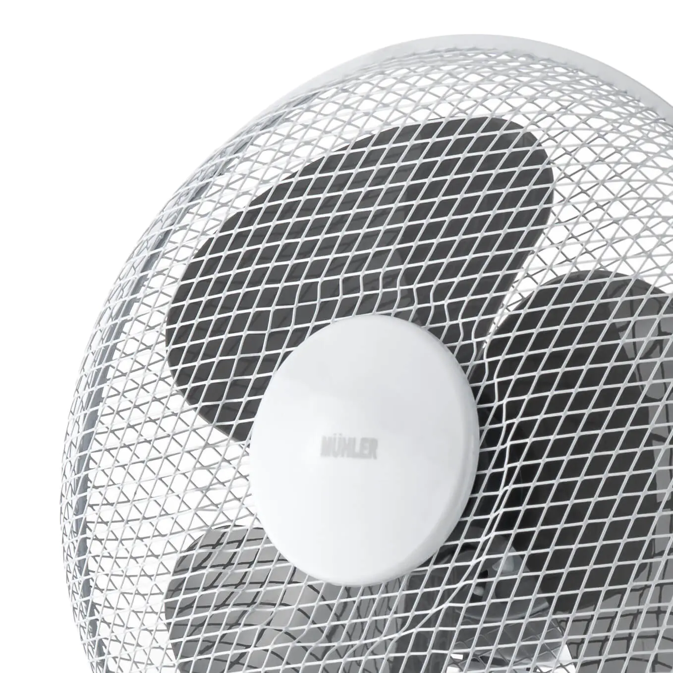 Вентилатор настолен 12'' Muhler FM-12, 30W, 3 перки, (35942037): Предна решетка и перки
