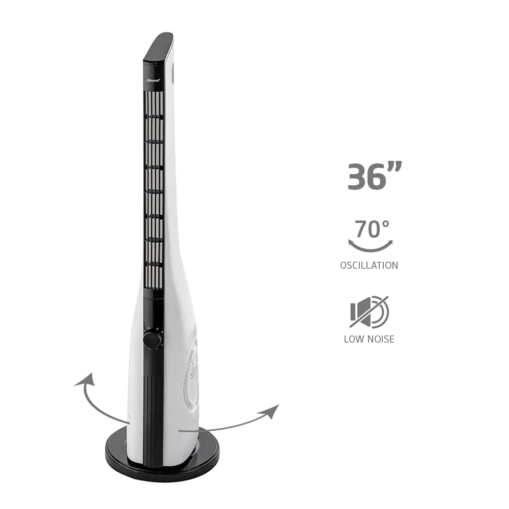 Вентилатор кула 36" Diplomat TF5115M, 50W, слим, (35942056): Характеристики на вентилатора