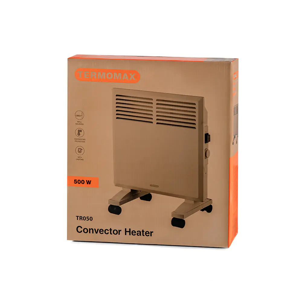 Печка конвекторна Termomax TR050, 500W, алуминиев нагревател, панелен, (35946836): Опаковка на конвекторна печка