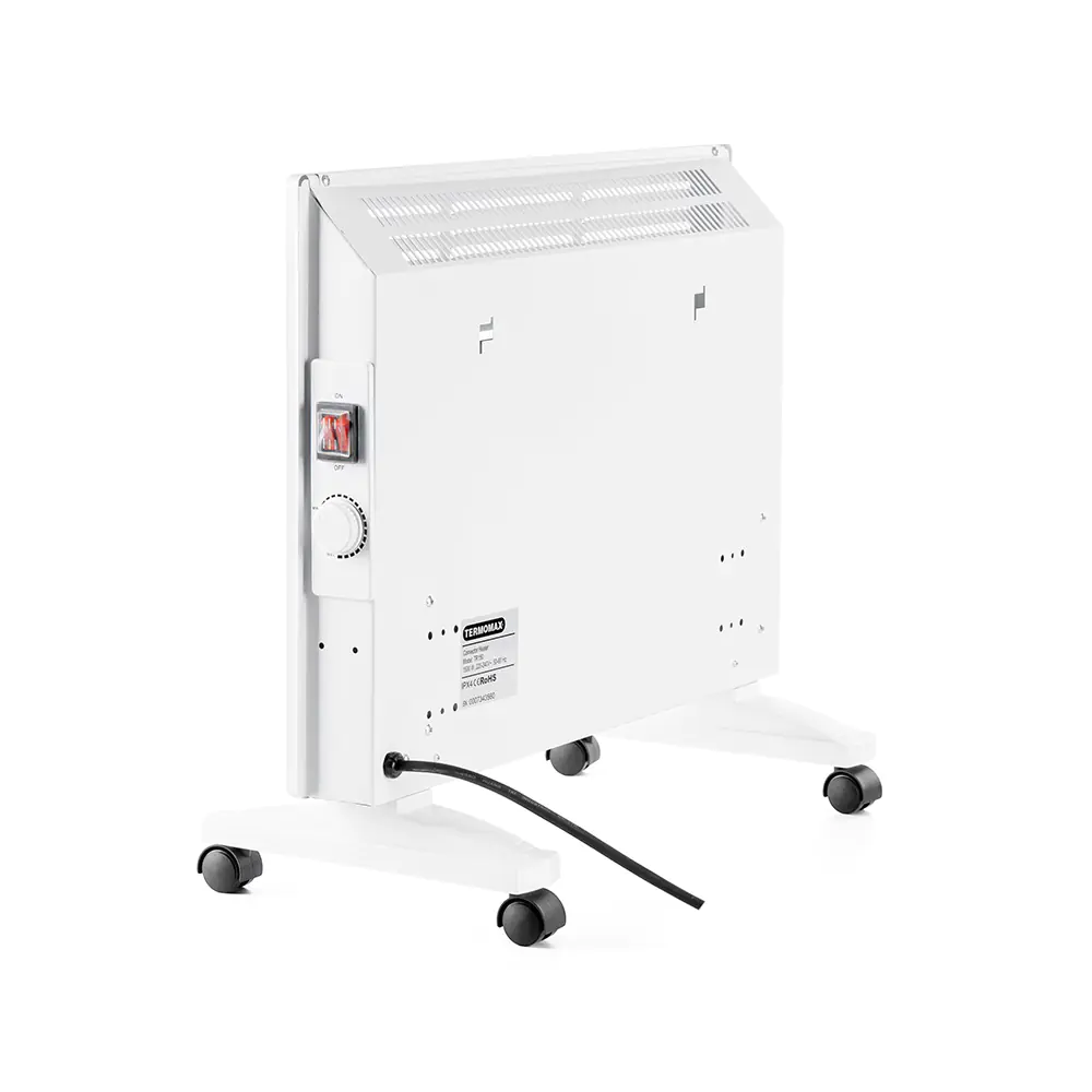 Печка конвекторна Termomax TR150, 1500W, алуминиев нагревател, панелен, (35946838): Задна страна с колелца