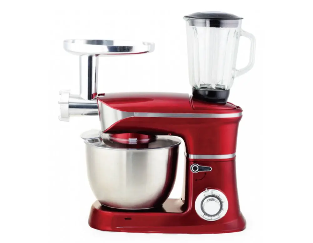 Кухненски робот 3в1 ZEPHYR ZP 1115 QBM, 1900W, 6.5 литра, Блендер, Миксер, Месомелачка, Червен, (18485): Кухненски робот с приставки