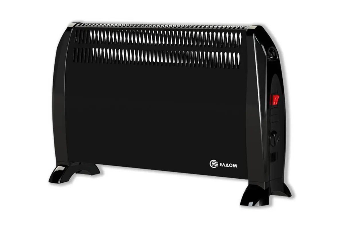 Конвектор Елдом CF2000-BL, 2kW, 3 степени на мощност, Черен, (13280): Черен конвектор под ъгъл