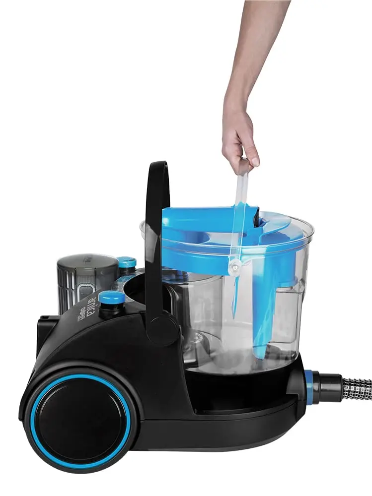 Прахосмукачка Arnica Bora 5000, 2400W, воден и хепа филтър, турбочетка, (4815): Прахосмукачка отстрани