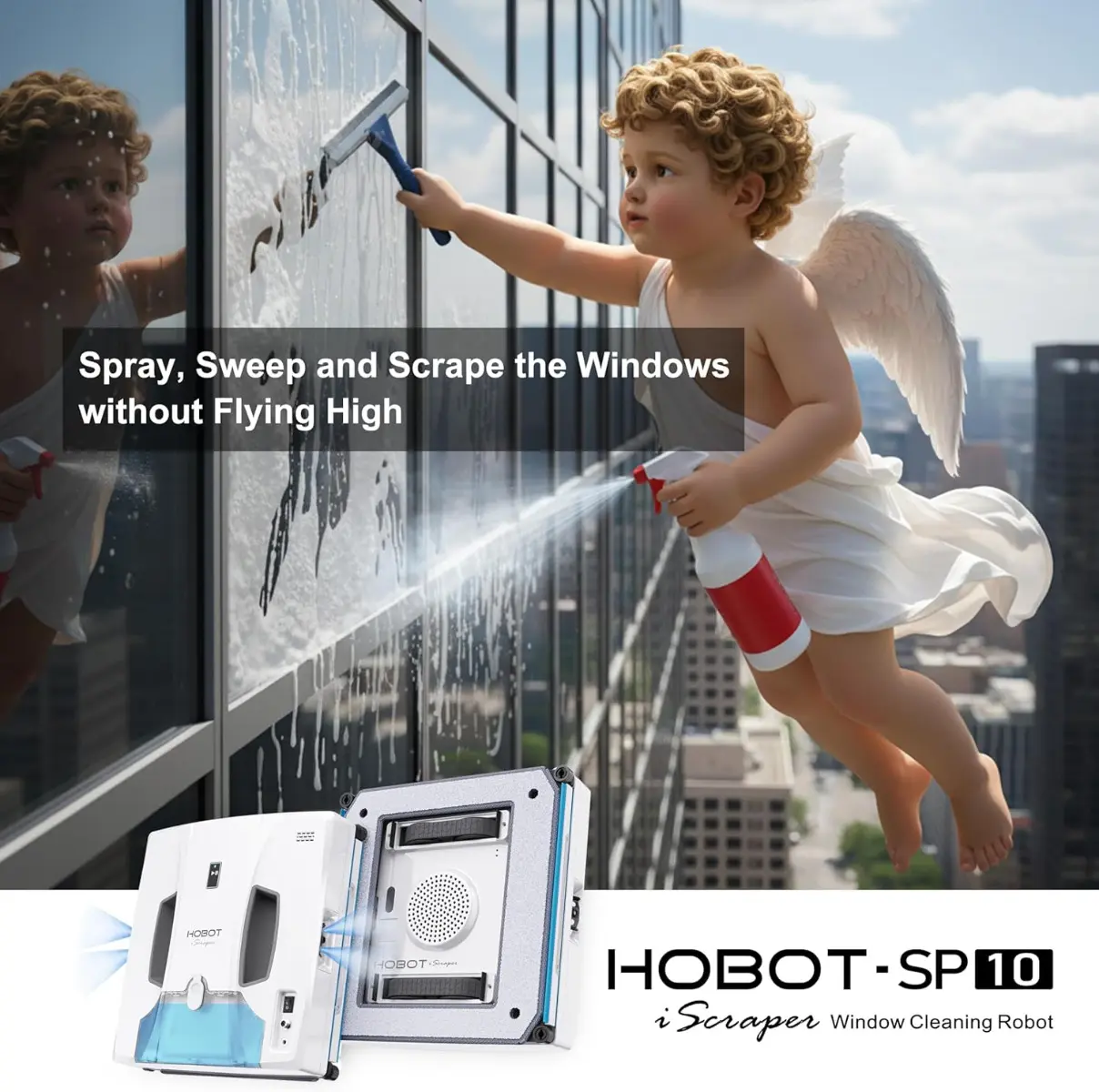 Робот за прозорци Hobot SP10 iScraper (35948213): Почистване на прозорци
