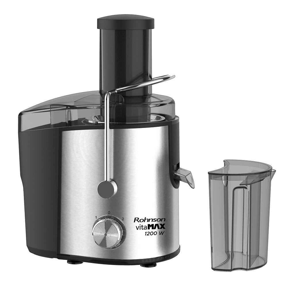 Сокоизстисквачка Rohnson R-439 VitaMax, 1200W. 85 mm отвор, Инокс, (16900): Сокоизстисквачка с прозрачен съд
