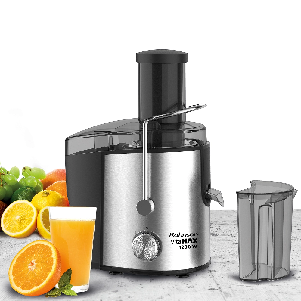 Сокоизстисквачка Rohnson R-439 VitaMax, 1200W. 85 mm отвор, Инокс, (16900): Сокоизстисквачка с кана