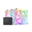 Комплект вентилатори NZXT F120 RGB White 3 броя и NZXT RGB контролер, (35935305)