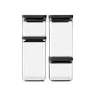 Комплект буркани Brabantia Tasty+ (2х0.7L и 2x1.6L), 4 броя ,Dark Grey Lid, (35941596)