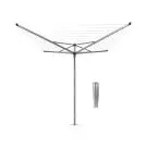 Външен простор Brabantia Topspinner 50m, метален шип за вкопаване, Metallic Grey, (35941969)