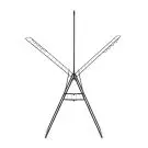 Сушилник за дрехи Brabantia Hangon 25m с допълнителен прът, Matt Black, (35942092)