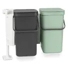 Кош за смет за разделно събиране Brabantia Sort&Go 2x12L, Dark Grey & Jade Green, (35942417)