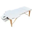 Дървена масажна маса / кушетка с 3 зони Zenet Zet-1047 размер М бяла, (14569)