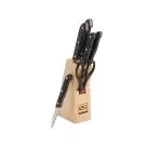 Комплект ножове с поставка ESPERANSA ES 1630 A, 7 части, Ножици, Неръждаема стомана, Черен, (18379)