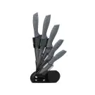 Комплект ножове с поставка ZEPHYR ZP 1633 CS5AS, 6 части, Неръждаема стомана, Мраморно покритие, Сив, (18375)