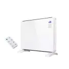 Конвектор със стъклен панел ZEPHYR ZP 1974 G, 2000W, За стена или под, 2 степени, Дистанционно, 5 до 35°C, LCD, Бял, (18629)