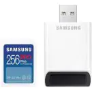 Карта памет Samsung PRO Plus, SD Card, 256GB, USB Четец, Бяла, (35937303)