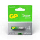 Алкална батерия GP SUPER LR03 AAA, 4 бр. в опаковка / блистер, 1.5V,GP-BA-24A21-SB4, (35933878)
