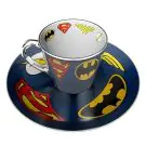 Комплект ABYSTYLE DC COMICS Mirror mug & plate set Logo, Чаша, Подложка с емблеми, (35935575)