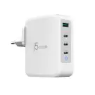 Мрежово зарядно j5create JUP43130E 130W, 4 порта, USB-C, USB-A, (35936689)