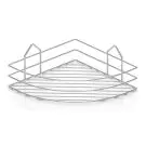 Ъглова етажерка за баня на 1 ниво TEKNO TEL BK 001, 23х23х9 см, Закрепване с дюбел, Хром, (18770)