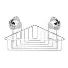 Етажерка за баня на едно ниво - ъглова TEKNO TEL TR DM 251, 21х21х15 см, Вакуум, Хром, (18593)