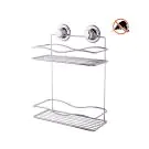 Правоъгълна етажерка за баня и кухня TEKNO-TEL DM 042, 2 нива, Вакуум, Сребрист, (18590)