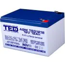 Оловна Батерия TED ELECTRIC, 12V, 12Ah, 152/ 98/ 96 mm, AGM, (35934426)