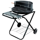 Барбекю на дървени въглища Master Grill & Party MG925, 54.5 см, Емайлиран корпус, Регулируема решетка, Сгъваемо, Колела, Черен, (35948655)