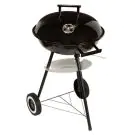 Барбекю на дървени въглища MasterGrill MG913, 42 см, Емайлирана стомана, Дървени дръжки, Долен рафт, 2 Колела, Черен/инокс, (17620)