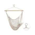 Бразилски Хамак 5800042, Висящ стол с дървена рейка, До 120 Кг, Бежов, (17594)