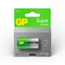 Алкална батерия GP SUPER LR20, 2 бр. в опаковка / блистер, 1.5V, (35933860)