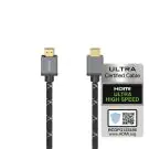 Кабел HAMA Ultra HD, HDMI мъжко - HDMI мъжко, 8K, 48GB/s,метал, 2 м, Позл. конектори, Черен, (35934373)