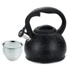 Чайник Kinghoff KH 1634, 1.2 л, С цедка, Мраморен ефект, Индукция, Черен, (9999KH1634)