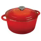 Чугунена тенджера Kinghoff KH 1614, 2.4 литра, 21 см, Емайлирана, Индукция, Червен, (9999KH1614)