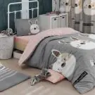 Детски спален комплект Eponj Home 143EPJ1795, 3 части, Памук/полиестер, Сив/розов, (20182)