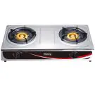 Двоен газов котлон Rosberg R51454AD, 5.4 kWh, 30 mbar, Автоматично запалване, 2 чугунени горелки, Инокс, (17862)