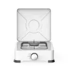 Единичен газов котлон с капак Rosberg R51454E1, 2.2 kWh, 30 mbar, Въглеродна стомана, Бял, (20752)