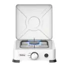 Единичен газов котлон с капак Rosberg R51454E1L, 2.2 kWh, 30 mbar, Автоматично запалване, Бял, (20670)