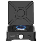 Единичен газов котлон с капак Rosberg R51454E1L, 2.2 kWh, 30 mbar, Автоматично запалване, Черен, (20671)