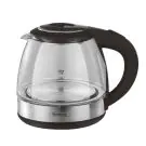 Електрическа кана Rosberg R51230Q, 1500W, 1 L, Стъклена, LED светлини, Инокс/черен, (17009)
