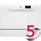 Компактна съдомиялна AEG FFB21200CW, 6 Комплекта, 6 Програми, Бял, (21798)
