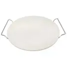 Каменна плоча за печене и сервиране на пица Klausberg KB 7788, 33 см, Метални дръжки, Бял, (35922578)