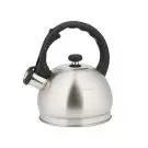 Свирещ чайник Kinghoff KH 3773, 1.8 литра, Инокс, Черна дръжка
