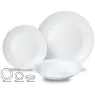 Сервиз за хранене Kinghoff KH 1875, 18 части, За 6 души, Порцелан, Подходящи за съдомиялна машина, Бял, (35922827)