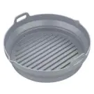 Комплект 2 бр. кръгли силиконови форми за Airfryer Klausberg KB 7789, 20х21.3 см, До 230C, Без BPA, Сив, (35922822)