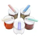 Комплект кутии за подправки Kosova 430KSV2701, 5 бр, Акрил, Практичен дизайн, Прозрачен, (15755)