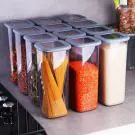 Комплект кутии за съхранение  Kosova 430KSV1426, 1750 мл, 12 броя, Пластмаса,  Сив/прозрачен, (430KSV1426)