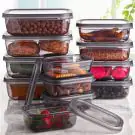 Комплект кутии за съхранение Hermia 196RWE5701, Пластмаса, 1.2л/0.670л/0.400л, 12 броя, Прозрачен, (13091)