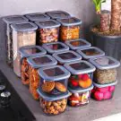 Комплект кутии за съхранение Kosova 430KSV1429, Пластмаса, 1.75л/1.2л/0.550л, 18 броя, Прозрачен, (13090)